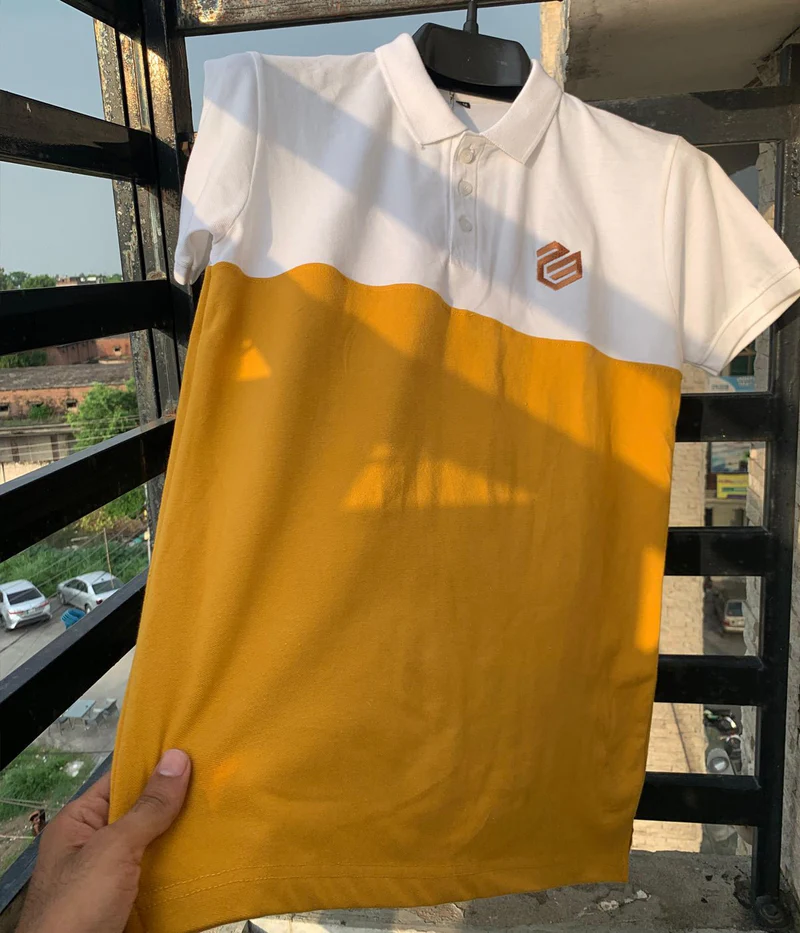 Premium Polo Shirt –  Signature Fit Yellow-White - Image 3
