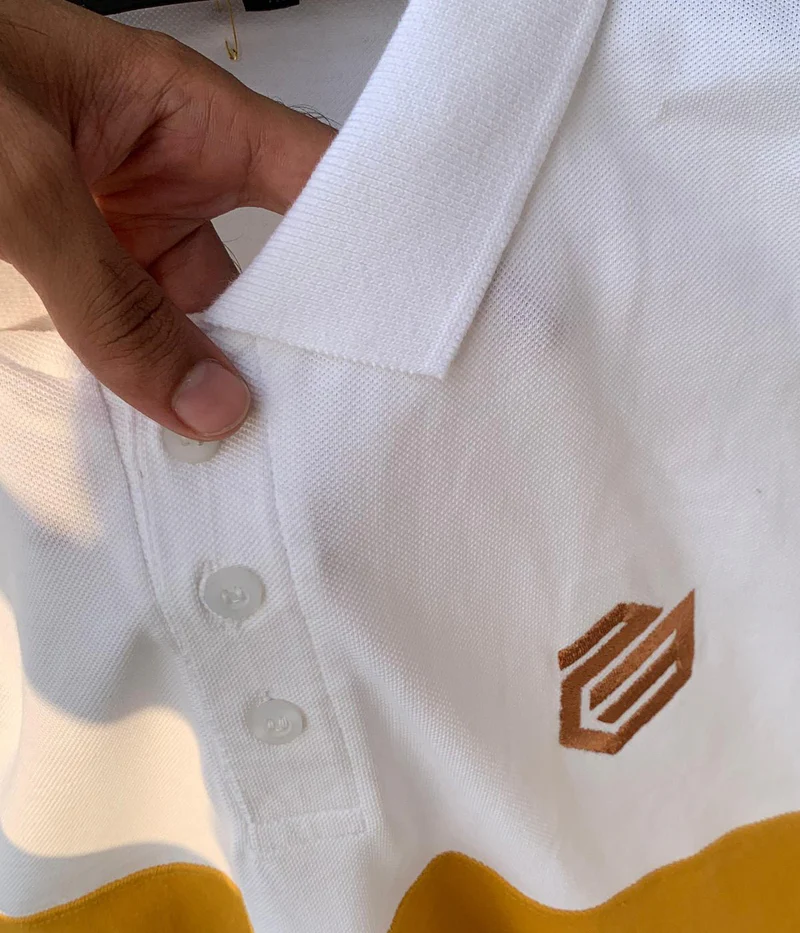 Premium Polo Shirt –  Signature Fit Yellow-White - Image 2