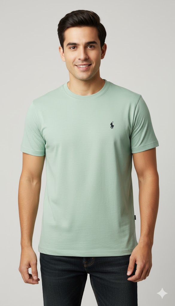 Men's Light Green Graphic T-Shirt