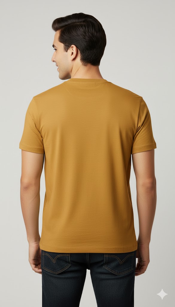 Men's Mustard Graphic T-shirt - Image 2