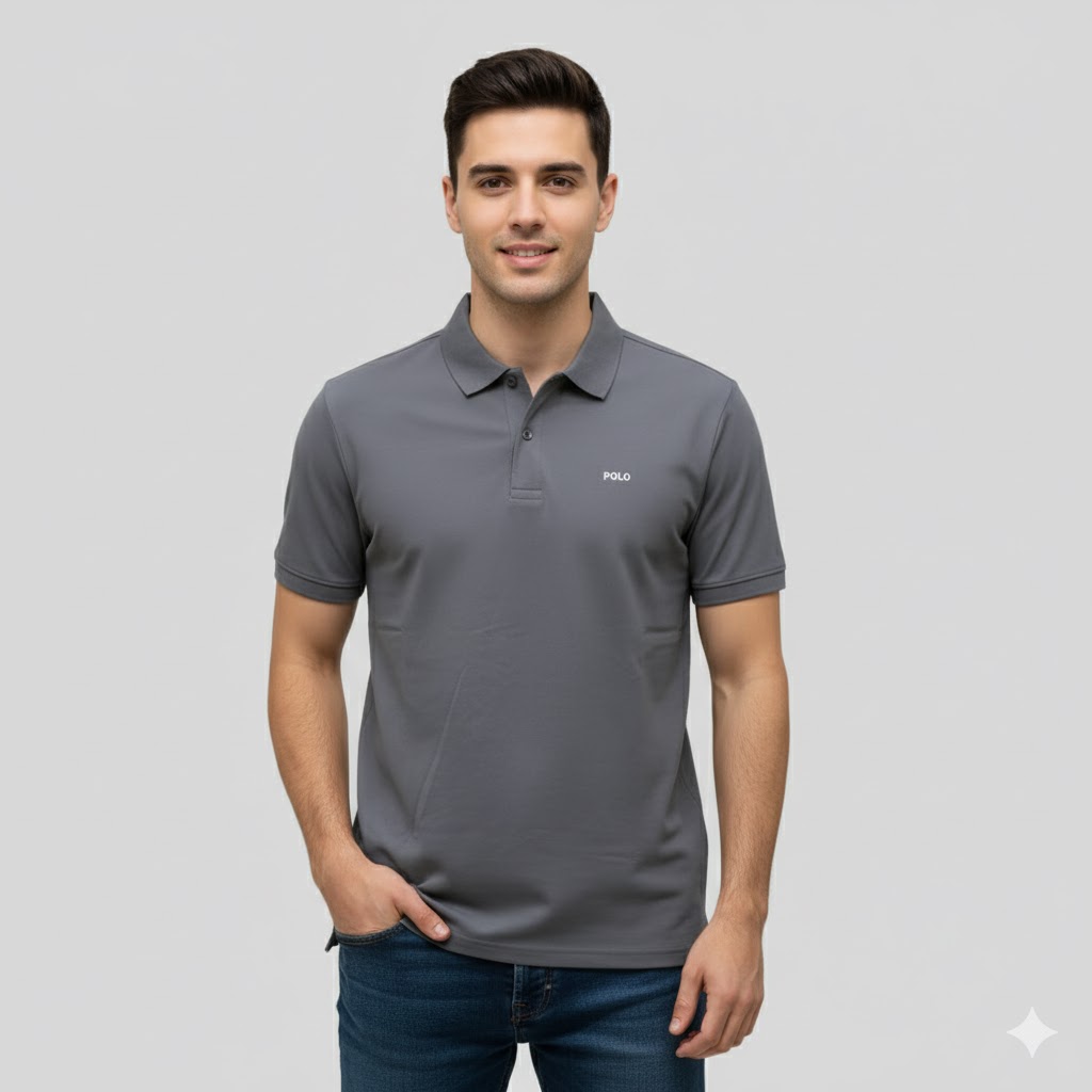 Premium Polo Shirt – Signature Fit Charcoal Grey